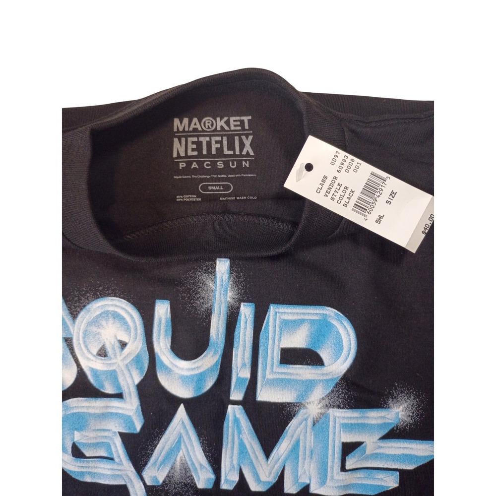 Market x Netflix Squid Game PacSun T-Shirt Black Piggy Bank Graphic Small NWT - Picture 3 of 7